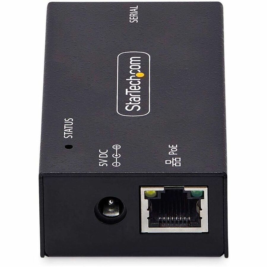 Adaptateur série vers Ethernet StarTech.com à 1 port, serveur de périphériques série alimenté par PoE 802.3af, montage mural/sur rail DIN, convertisseur LAN RJ45 vers DB9 I13P-SERIAL-ETHERNET