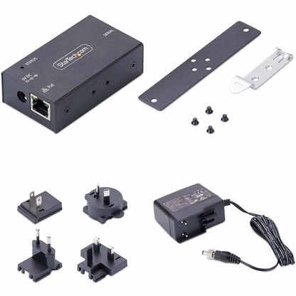 Adaptateur série vers Ethernet StarTech.com à 1 port, serveur de périphériques série alimenté par PoE 802.3af, montage mural/sur rail DIN, convertisseur LAN RJ45 vers DB9 I13P-SERIAL-ETHERNET