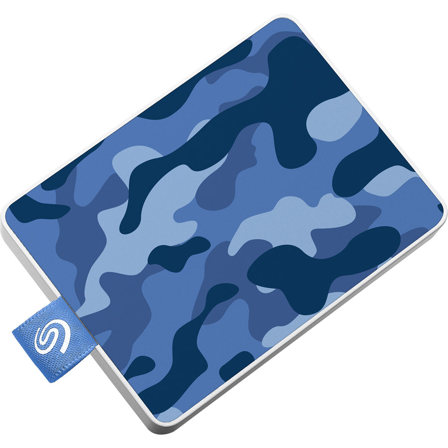 Disque SSD portable Seagate One Touch STJE500406 500 Go - Externe - Bleu camouflage STJE500406