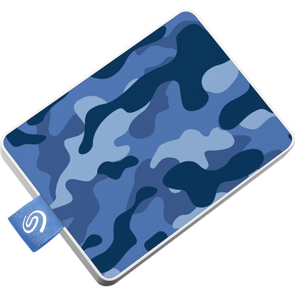 Disque SSD portable Seagate One Touch STJE500406 500 Go - Externe - Bleu camouflage STJE500406