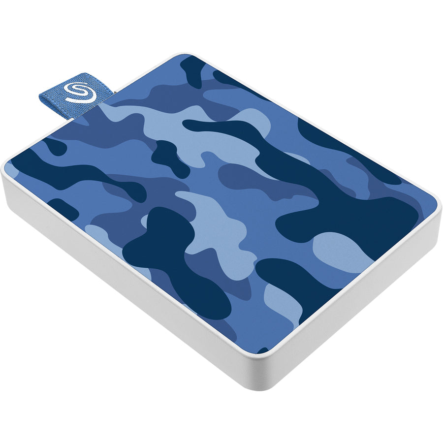 Disque SSD portable Seagate One Touch STJE500406 500 Go - Externe - Bleu camouflage STJE500406