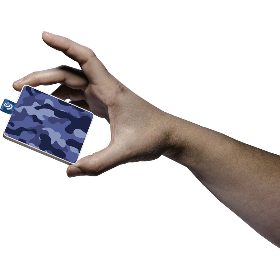 Disque SSD portable Seagate One Touch STJE500406 500 Go - Externe - Bleu camouflage STJE500406