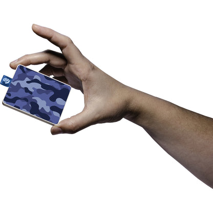 Disque SSD portable Seagate One Touch STJE500406 500 Go - Externe - Bleu camouflage STJE500406