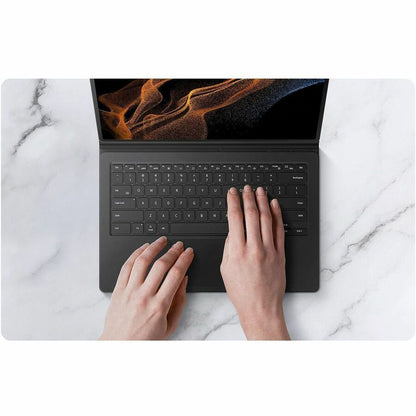 Samsung Keyboard/Cover Case (Book Fold) Samsung Galaxy Tab S8 Ultra Tablet PC - Black EF-DX900BBEGCA