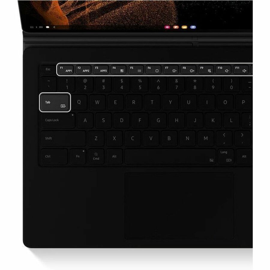 Samsung Keyboard/Cover Case (Book Fold) Samsung Galaxy Tab S8 Ultra Tablet PC - Black EF-DX900BBEGCA