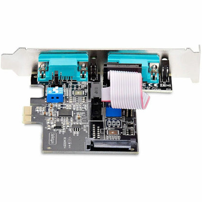 StarTech.com Carte PCIe série 2 ports, carte double port RS232/RS422/RS485, UART 16C1050, protection ESD, Windows/Linux, conforme TAA 2S232422485-PC-CARD