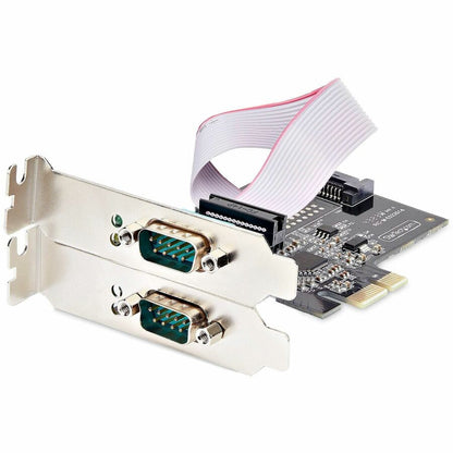 StarTech.com Carte PCIe série 2 ports, carte double port RS232/RS422/RS485, UART 16C1050, protection ESD, Windows/Linux, conforme TAA 2S232422485-PC-CARD
