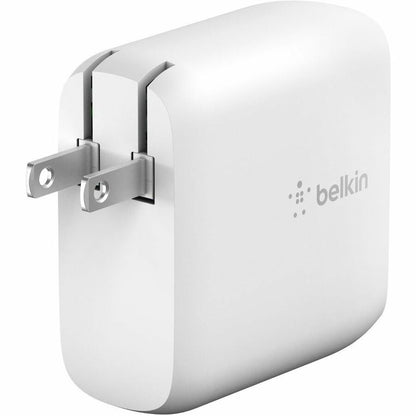 Belkin BoostCharge Dual USB-C Power Delivery GaN Wall Charger 68W Laptop Chromebook Charging - Power Adapter WCH003DQWH