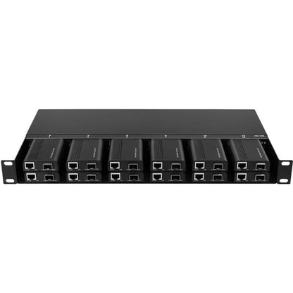 Axiom Mini-Media Converter Rack Mount Chassis - 1U, 12 Slots, Dual AC 220v MCR0-CH-1U12-AX