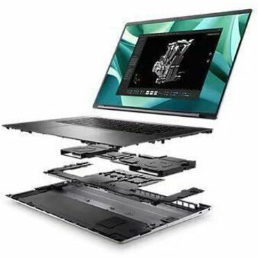 Station de travail mobile Dell Precision 5000 5690 16" - Full HD Plus - Intel Core Ultra 7 165H - Technologie vPro - Plateforme Intel Evo - 32 Go - SSD 512 Go - Clavier anglais (États-Unis) - Gris Titan anodisé W7XCG