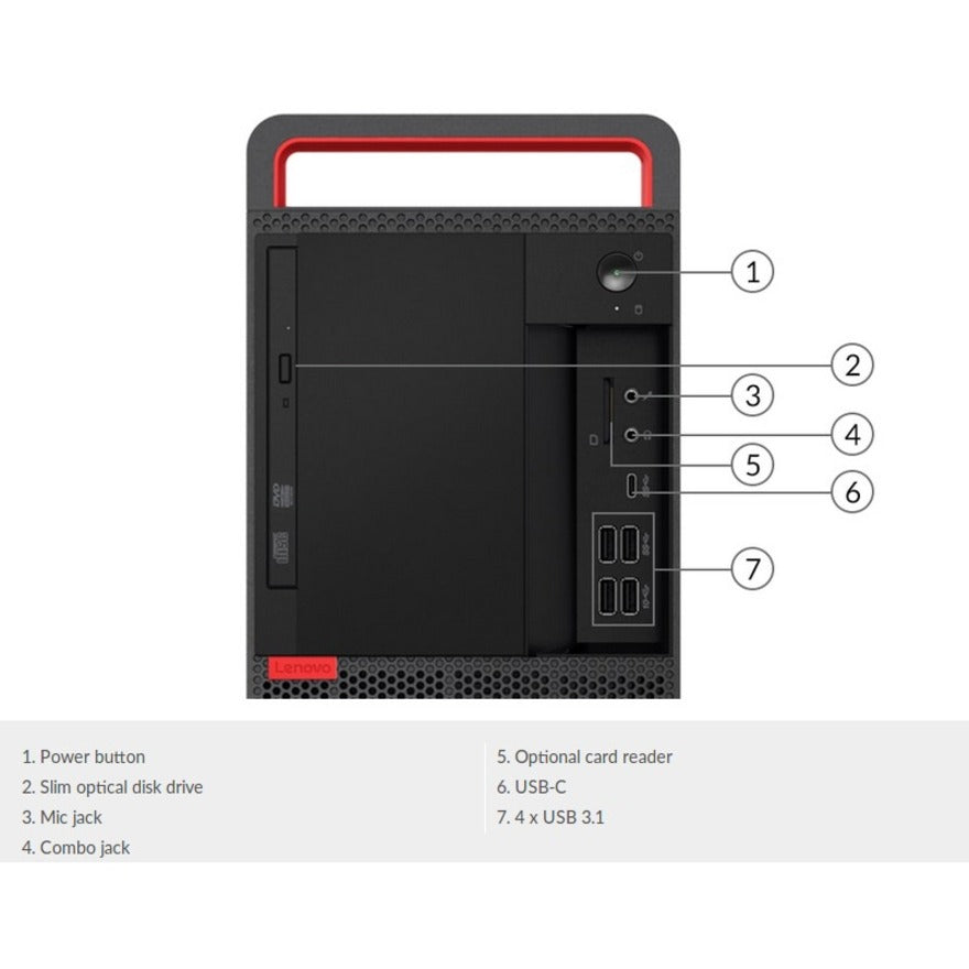 Ordinateur de bureau Lenovo ThinkCentre M920t 10SF0046US - Intel Core i5 9e génération i5-9500F - 8 Go - SSD 256 Go - Tour - Noir 10SF0046US
