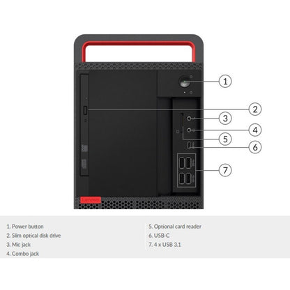 Ordinateur de bureau Lenovo ThinkCentre M920t 10SF0046US - Intel Core i5 9e génération i5-9500F - 8 Go - SSD 256 Go - Tour - Noir 10SF0046US