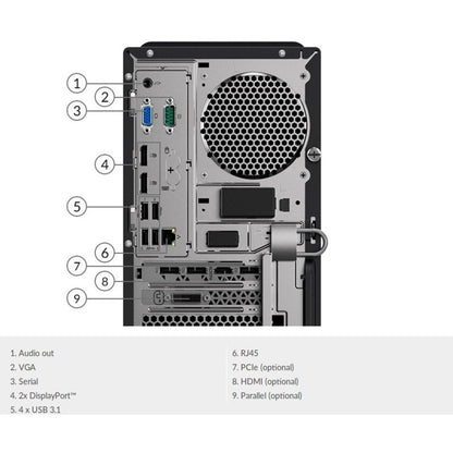 Ordinateur de bureau Lenovo ThinkCentre M920t 10SF0046US - Intel Core i5 9e génération i5-9500F - 8 Go - SSD 256 Go - Tour - Noir 10SF0046US