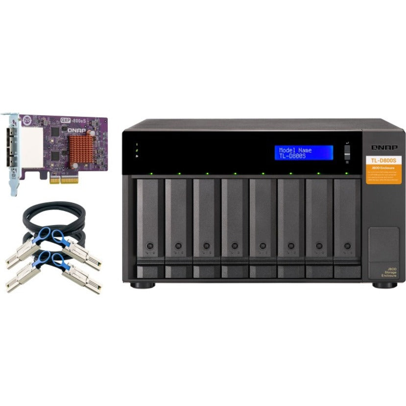 Boîtier de disque dur SATA/600 QNAP TL-D800S - Tour d'interface hôte mini-SAS TL-D800S-US