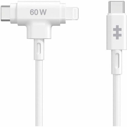 Câble hybride en silicone USB-C et Lightning Targus HyperJuice (1,5 m/5 pi) - Blanc HJ4010WHGL