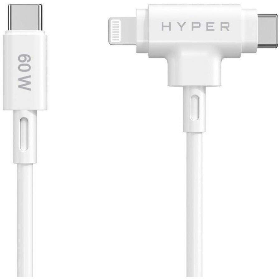 Câble hybride en silicone USB-C et Lightning Targus HyperJuice (1,5 m/5 pi) - Blanc HJ4010WHGL