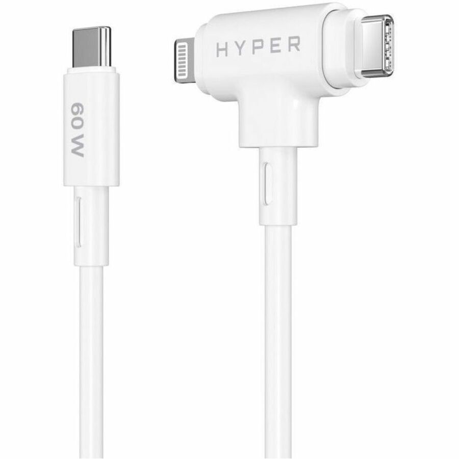 Câble hybride en silicone USB-C et Lightning Targus HyperJuice (1,5 m/5 pi) - Blanc HJ4010WHGL