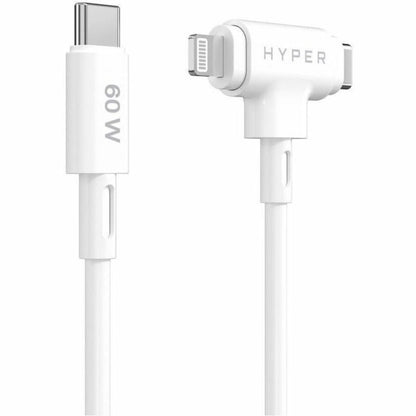 Câble hybride en silicone USB-C et Lightning Targus HyperJuice (1,5 m/5 pi) - Blanc HJ4010WHGL