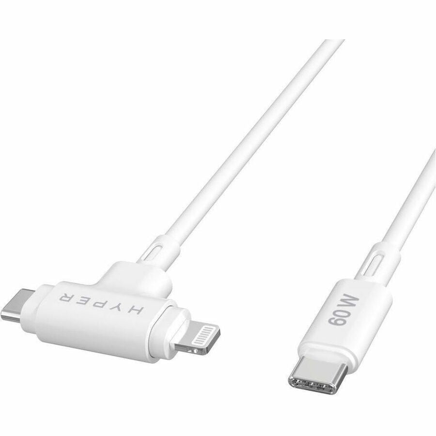 Câble hybride en silicone USB-C et Lightning Targus HyperJuice (1,5 m/5 pi) - Blanc HJ4010WHGL