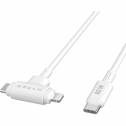 Câble hybride en silicone USB-C et Lightning Targus HyperJuice (1,5 m/5 pi) - Blanc HJ4010WHGL