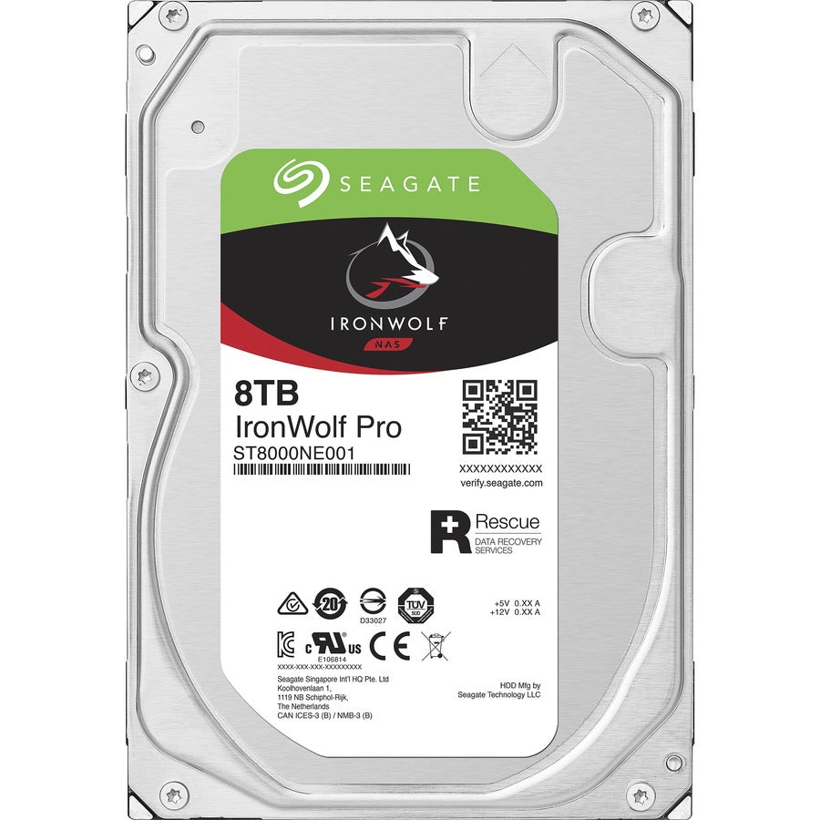 Seagate IronWolf Pro ST8000NE001 8 TB Hard Drive - 3.5" Internal - SATA (SATA/600) - Conventional Magnetic Recording (CMR) Method ST8000NE001