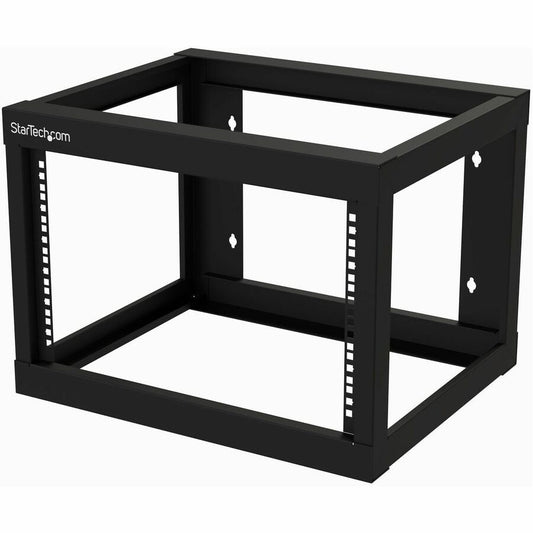 StarTech.com Rack réseau mural robuste à 2 montants 6U, rack serveur à cadre ouvert de 19 pouces pour équipement informatique, rack de données à montage mural RK619WALLO