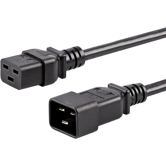 StarTech.com Rallonge électrique robuste de 3 m, IEC C19 vers IEC C20, noir, 15 A, 250 V, 14 AWG, câble d'alimentation de gros calibre PXTC19201410