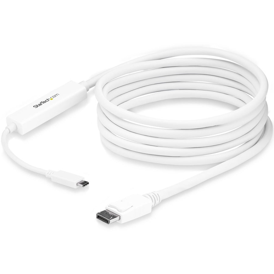 StarTech.com 9.8ft/3m USB C to DisplayPort 1.2 Cable 4K 60Hz - USB Type-C to DP Video Adapter Monitor Cable HBR2 - TB3 Compatible - White CDP2DPMM3MW