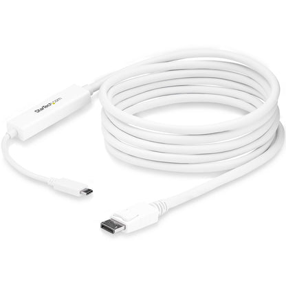 StarTech.com 9.8ft/3m USB C to DisplayPort 1.2 Cable 4K 60Hz - USB Type-C to DP Video Adapter Monitor Cable HBR2 - TB3 Compatible - White CDP2DPMM3MW