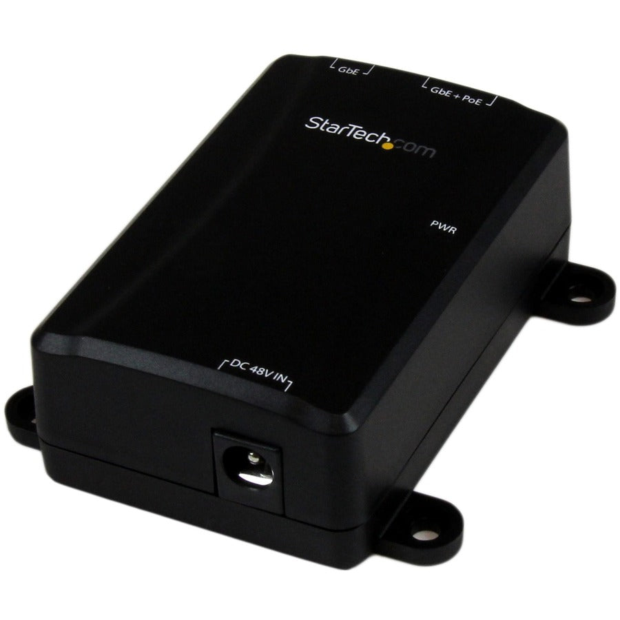 StarTech.com Injecteur Power over Ethernet PoE Gigabit 1 port 48 V/30 W - 802.3at/802.3af - Montage mural POEINJ1G