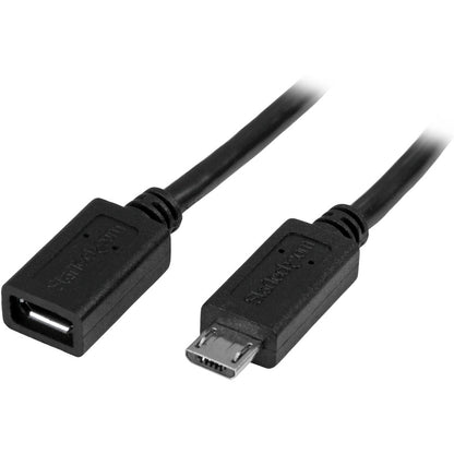 StarTech.com Câble d'extension micro-USB 0,5 m 20 po - M/F - Câble micro USB mâle vers micro USB femelle USBUBEXT50CM