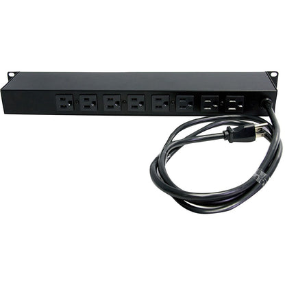 Star Tech.com PDU à montage en rack avec 8 prises et protection contre les surtensions - Unité de distribution d'alimentation 19 pouces - 1U RKPW081915