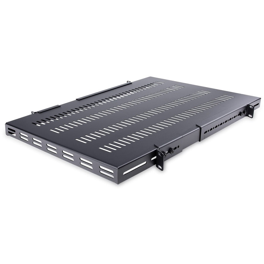StarTech.com Étagère de montage en rack ventilée à 4 montants 1U de 19,5 à 38 pouces de profondeur de montage réglable - Étagère de rack fixe robuste - 330 lb / 150 kg - 27,5 pouces de profondeur ADJSHELFHDV