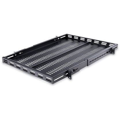 StarTech.com Étagère de montage en rack ventilée à 4 montants 1U de 19,5 à 38 pouces de profondeur de montage réglable - Étagère de rack fixe robuste - 330 lb / 150 kg - 27,5 pouces de profondeur ADJSHELFHDV