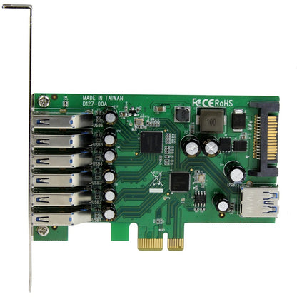 StarTech.com Carte PCI Express USB 3.0 à 7 ports - 5 Gbit/s - Conception standard et discrète PEXUSB3S7