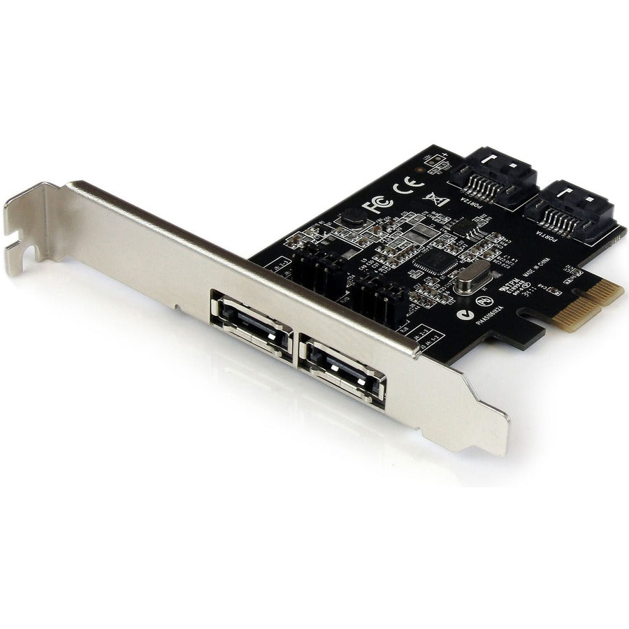 StarTech.com Carte contrôleur eSATA 2 ports PCI Express SATA 6 Gbit/s - Carte double port PCIe SATA III - 2 ports internes/2 ports externes PEXESAT322I
