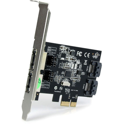 StarTech.com Carte contrôleur eSATA 2 ports PCI Express SATA 6 Gbit/s - Carte double port PCIe SATA III - 2 ports internes/2 ports externes PEXESAT322I
