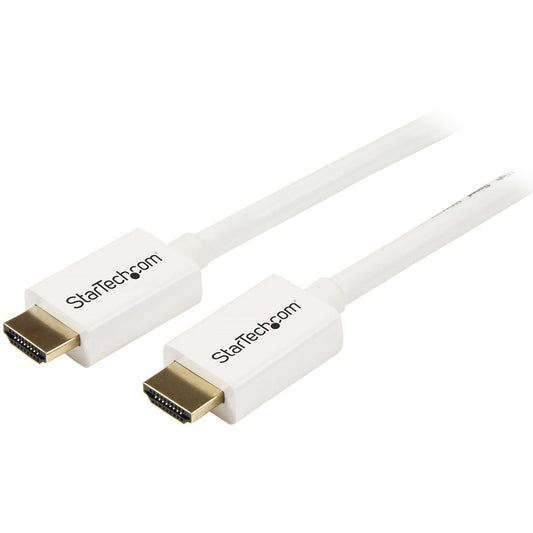StarTech.com Câble HDMI CL3 de 3 m avec Ethernet, câble HDMI mural, cordon HDMI UHD 4K 30 Hz, câble vidéo/affichage HDMI 1.4, blanc HD3MM3MW