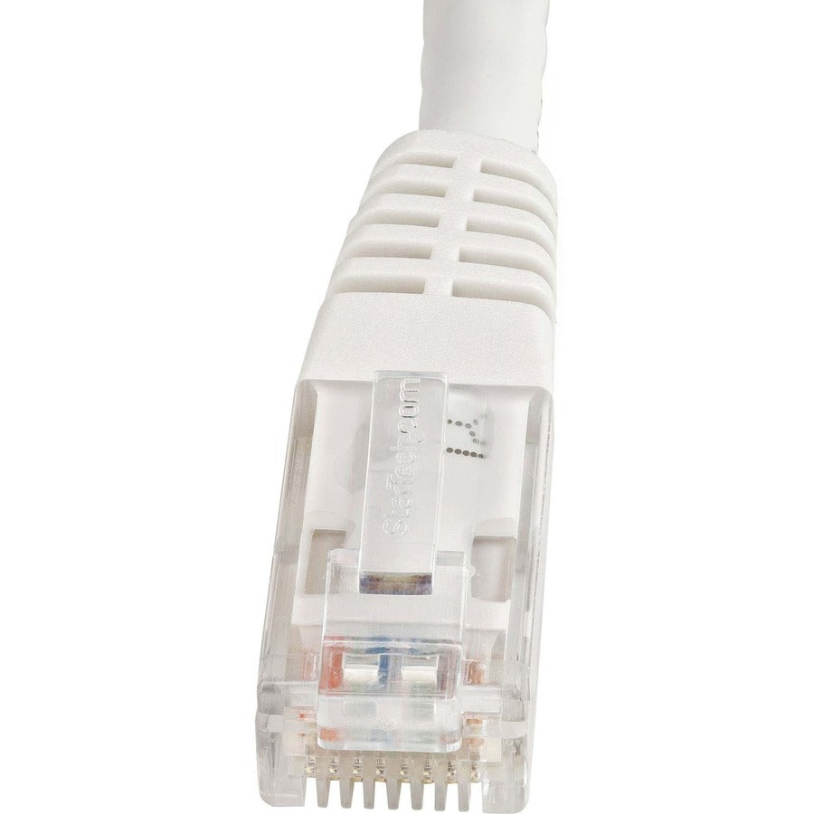 Câble Ethernet CAT6 StarTech.com de 30 cm (1 pi) - Gigabit moulé blanc - 100 W PoE UTP 650 MHz - Cordon de raccordement de catégorie 6 Câblage certifié UL/TIA C6PATCH1WH