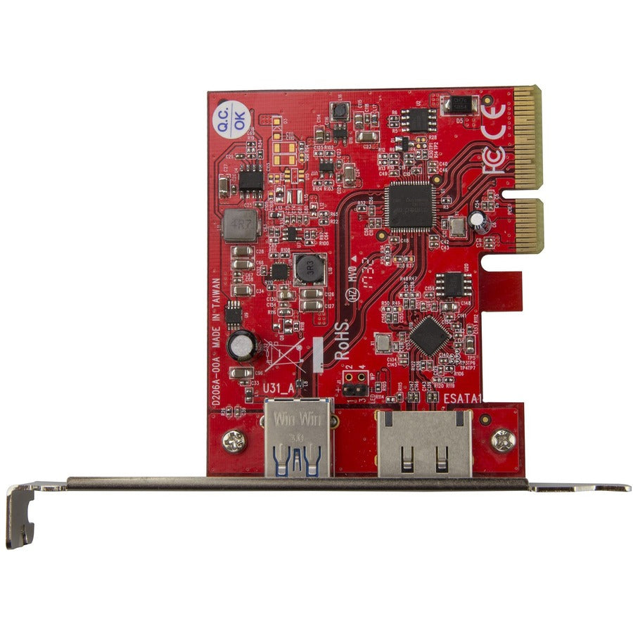 StarTech.com Carte PCI Express 2 ports USB 3.1 (10 Gbit/s) + eSATA - 1 x USB-A + 1 x eSATA - Carte PCIe USB3.1 Carte eSATA - Carte d'extension USB3.1 PEXUSB311A1E
