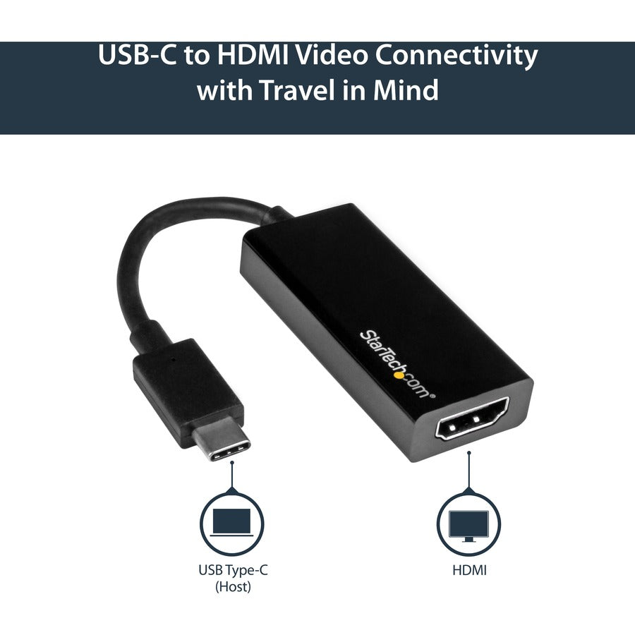 StarTech.com - Adaptateur USB-C vers HDMI - 4K 30 Hz - Noir - Adaptateur USB Type-C vers HDMI - USB 3.1 - Compatible Thunderbolt 3 CDP2HD