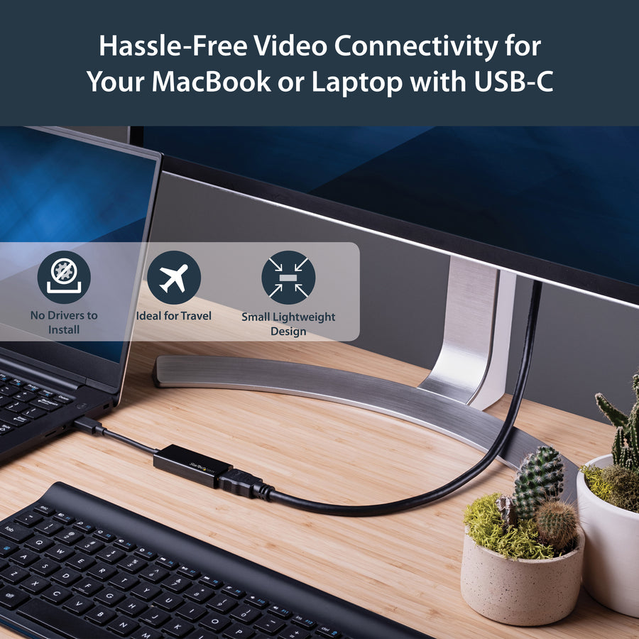 StarTech.com - Adaptateur USB-C vers HDMI - 4K 30 Hz - Noir - Adaptateur USB Type-C vers HDMI - USB 3.1 - Compatible Thunderbolt 3 CDP2HD