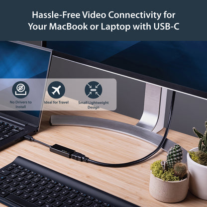 StarTech.com - Adaptateur USB-C vers HDMI - 4K 30 Hz - Noir - Adaptateur USB Type-C vers HDMI - USB 3.1 - Compatible Thunderbolt 3 CDP2HD