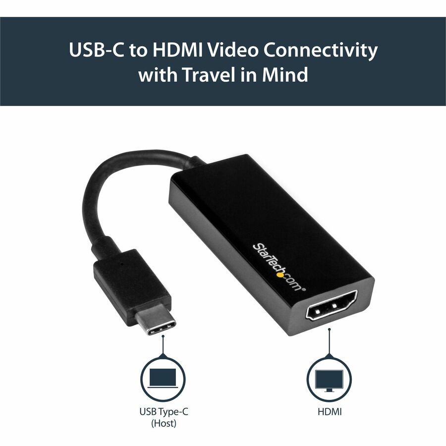 StarTech.com - Adaptateur USB-C vers HDMI - 4K 30 Hz - Noir - Adaptateur USB Type-C vers HDMI - USB 3.1 - Compatible Thunderbolt 3 CDP2HD