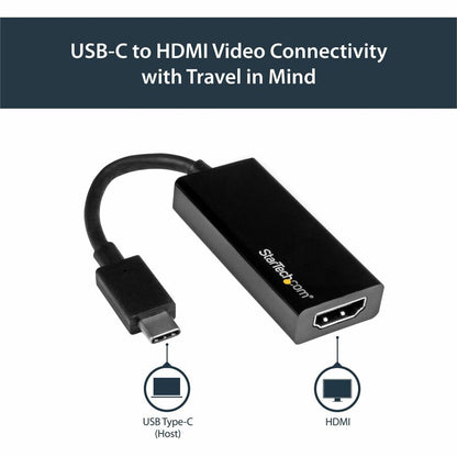 StarTech.com - Adaptateur USB-C vers HDMI - 4K 30 Hz - Noir - Adaptateur USB Type-C vers HDMI - USB 3.1 - Compatible Thunderbolt 3 CDP2HD