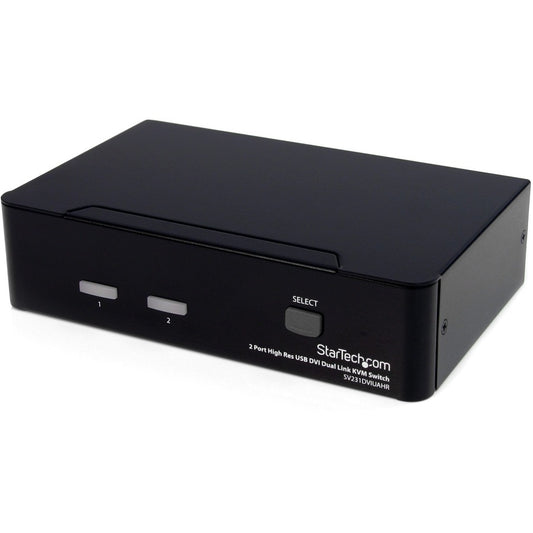 StarTech.com Commutateur KVM Dual Link USB DVI haute résolution à 2 ports avec audio SV231DVIUAHR