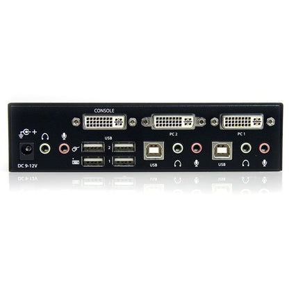 StarTech.com Commutateur KVM Dual Link USB DVI haute résolution à 2 ports avec audio SV231DVIUAHR