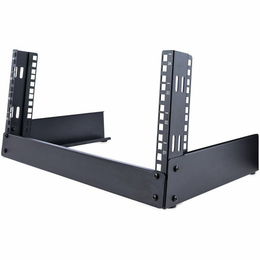 StarTech.com Rack de serveur de bureau 4U à 2 montants, rack réseau à cadre ouvert de 48,3 cm, petit rack domestique/bureau pour équipement AV/studio/données/informatique RK4OD