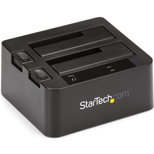 StarTech.com Station d'accueil pour disque dur USB 3.1 vers SATA à double baie, SATA I/II/III 2,5/3,5 pouces, station d'accueil SSD/HDD, baie pour disque dur USB, chargement par le haut SDOCK2U313