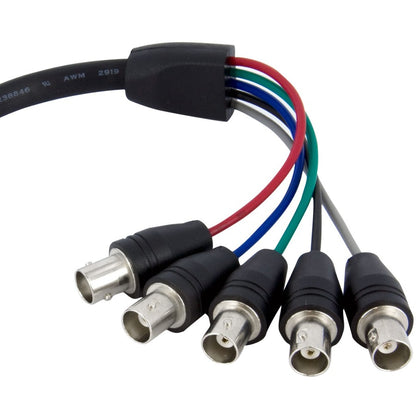 Câble d'écran coaxial StarTech.com VGABNCMF1 vers 5 BNC RGBHV HD15 VGA vers 5 BNC de 30 cm